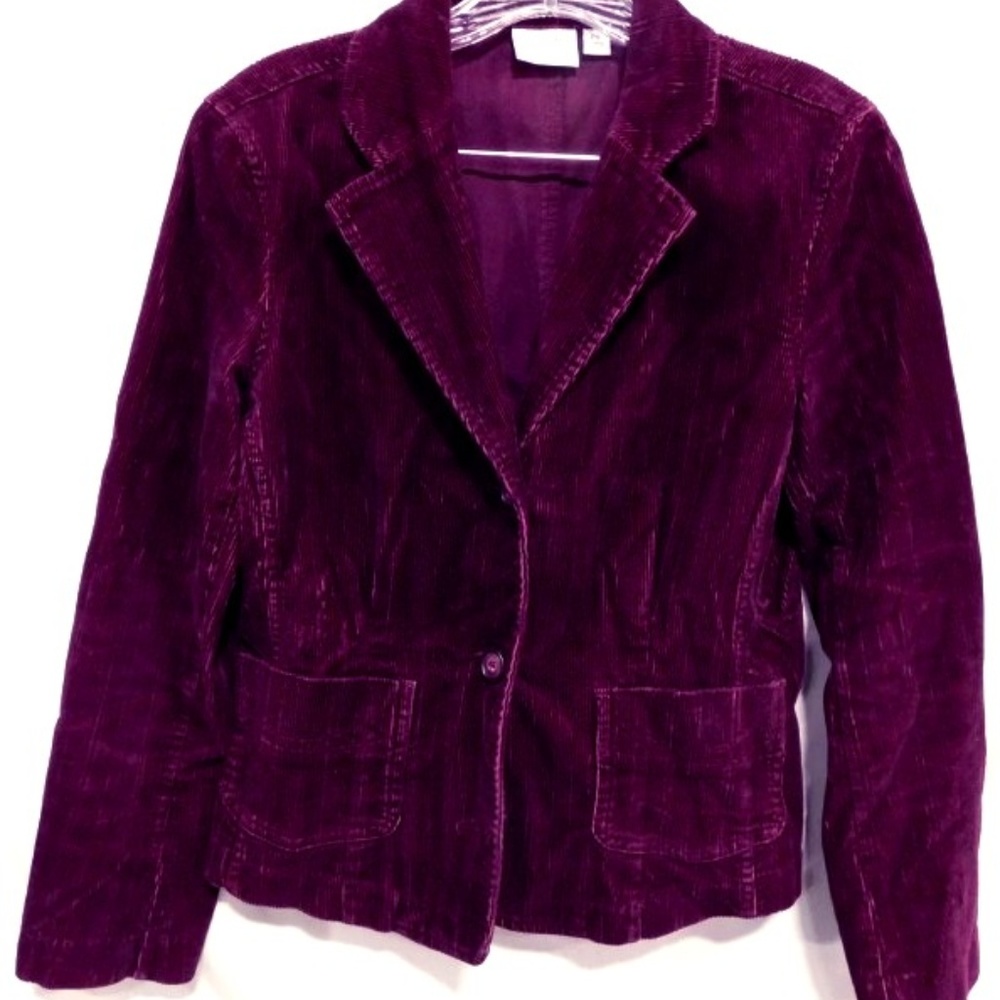 Beautiful Sonoma Burgundy Corduroy Blazer Sz PS